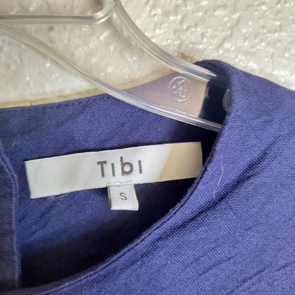 Tibi blue puff sleeves Back Buttons blouse Sz S - Picture 6 of 9
